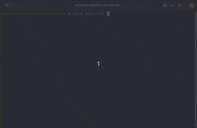 Using more command in Linux
