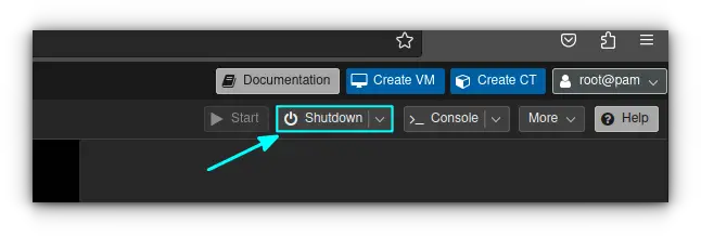 Shutting down VM in Proxmox