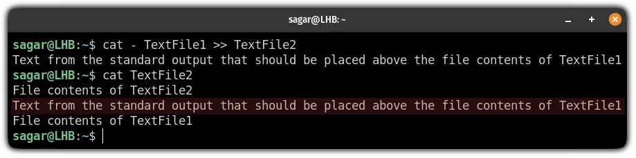 add additional data while concetenating files in linux using the cat command