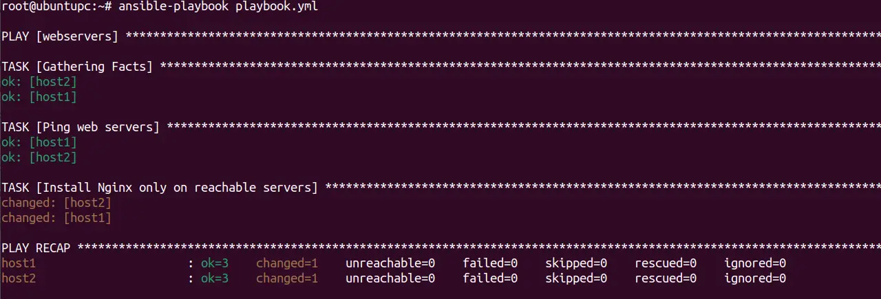 Execute task based on ping result