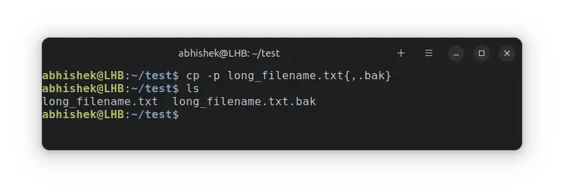 Example of brace expansion in bash shell