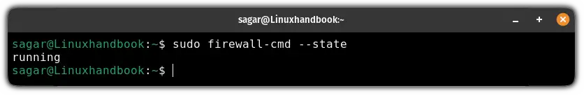 check the firewalld status using the firewall-cmd command