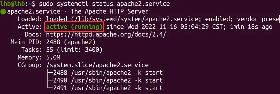 Enable Apache web service