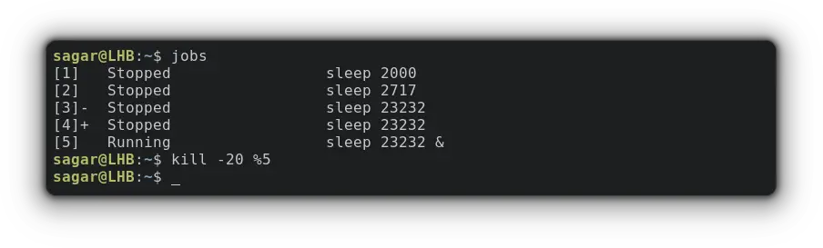 use associated numbers with signals to kill process