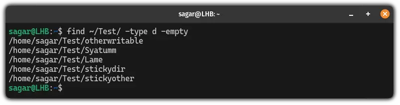 find empty directories in Linux