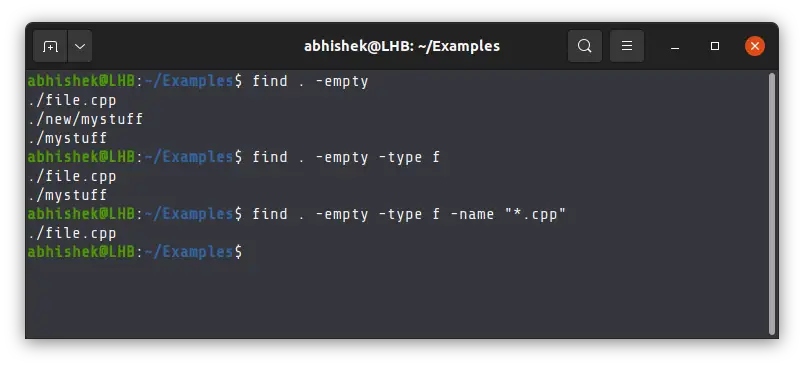 Finding empty files and directories with the find command