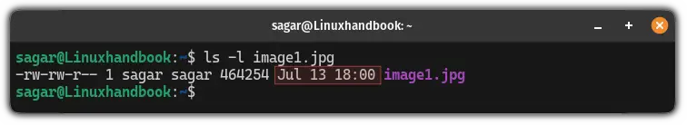 Get the mtime in Linux using the ls command 