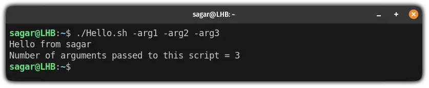 Get the number of arguments passed to the bash script