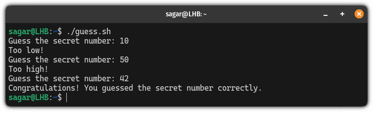 guess the number game using the until loop