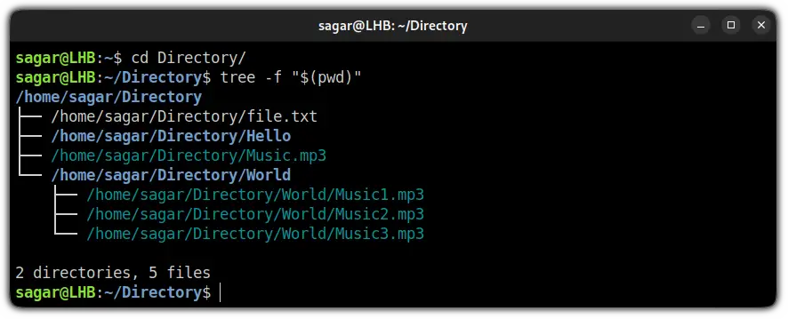 include full path of every file in tree command