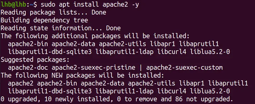 Install Apache on Ubuntu