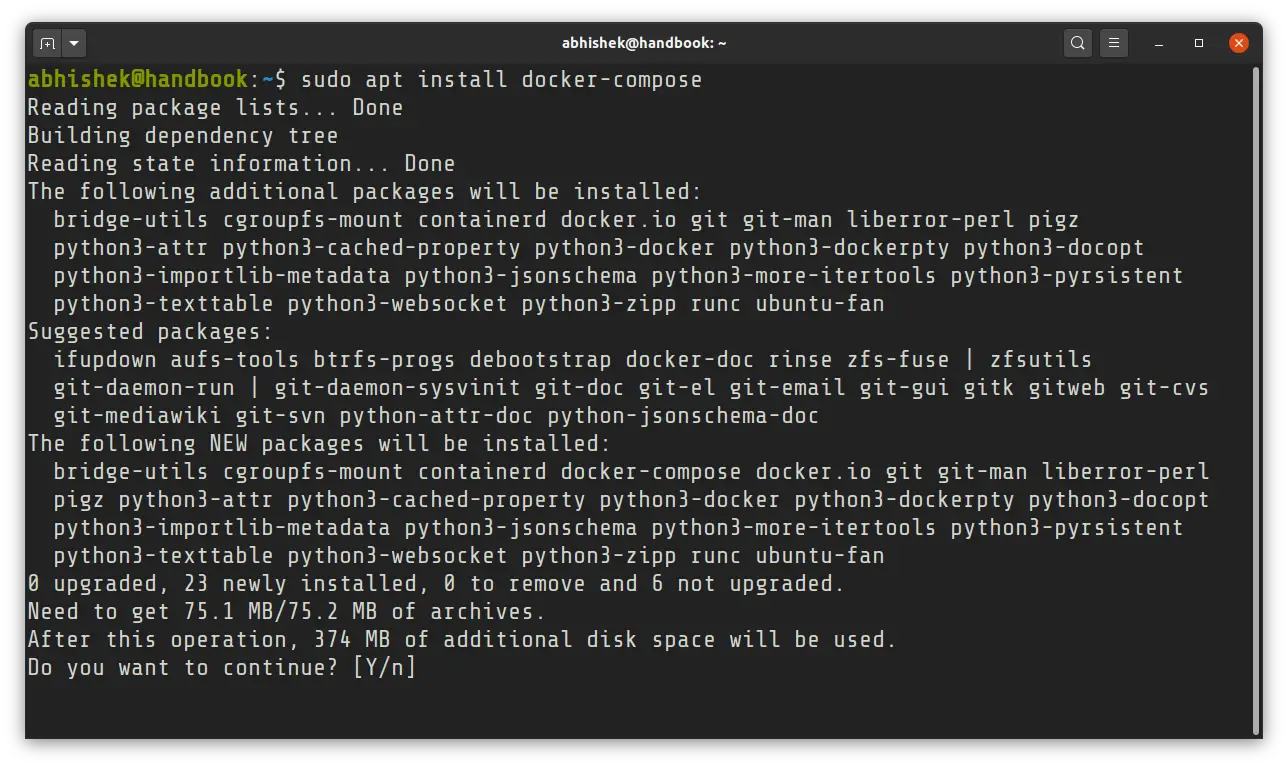 Installing Docker Compose on Ubuntu