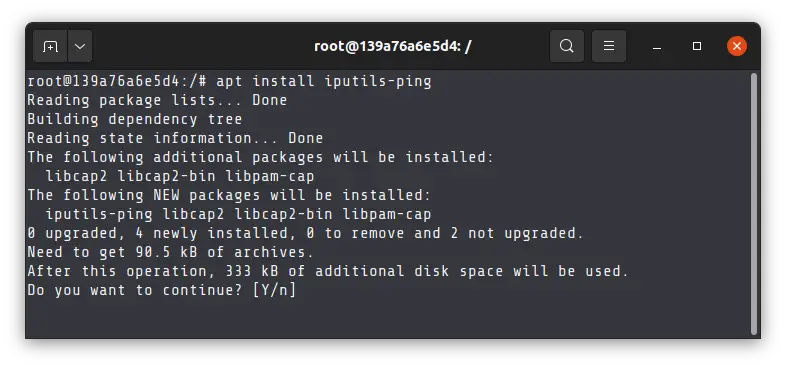 Installing ping command on Ubuntu