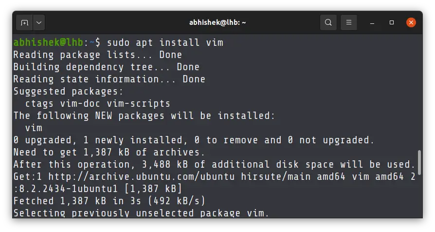 Installing Vim on Ubuntu