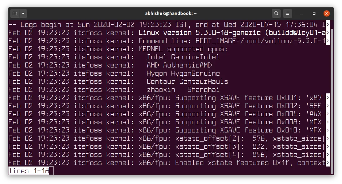 journalctl logs