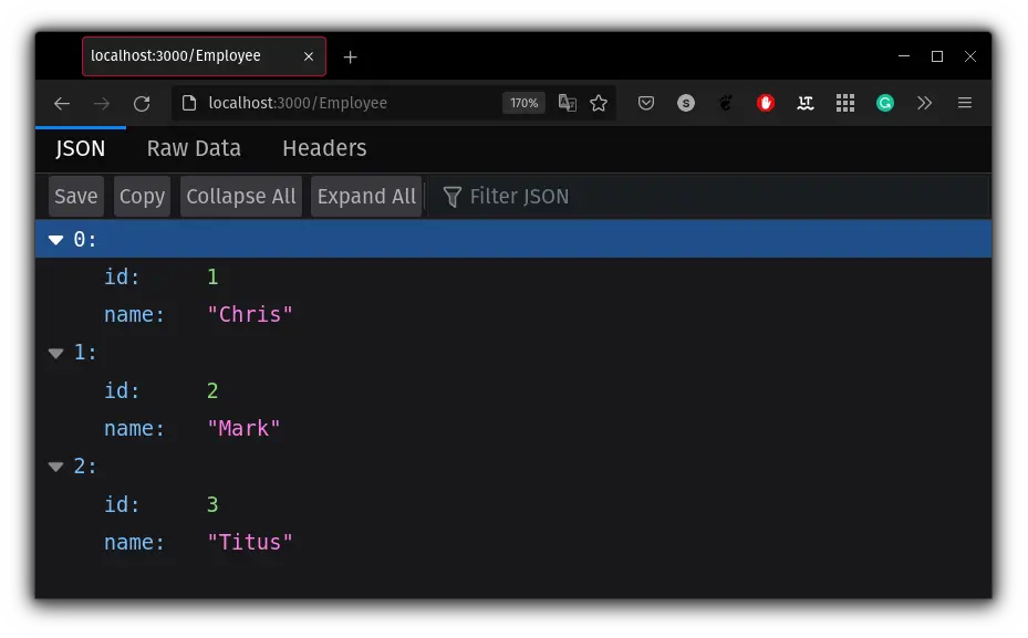 access json local databse in browser