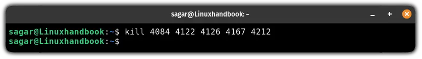 kill multiple processes using the kill command