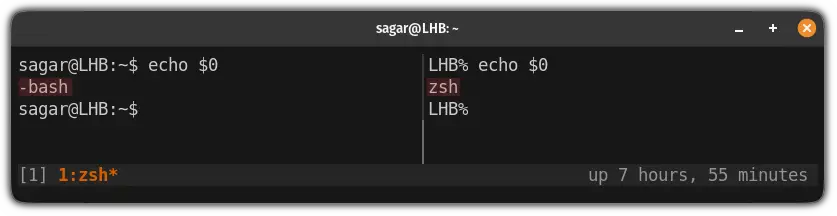 know the currently logged in shell in Linux