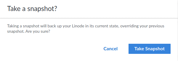 snapshot of server in Linode