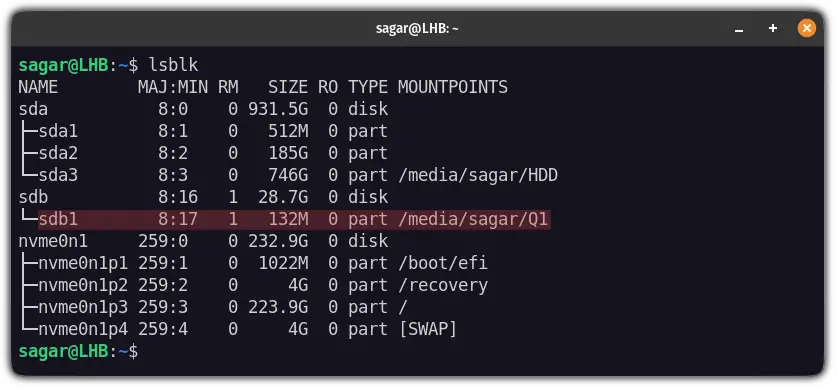 list available disks in linux