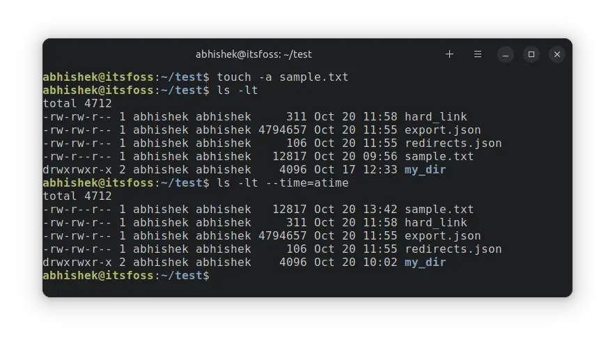 Sorting ls command output by atime