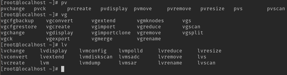 lvm commands