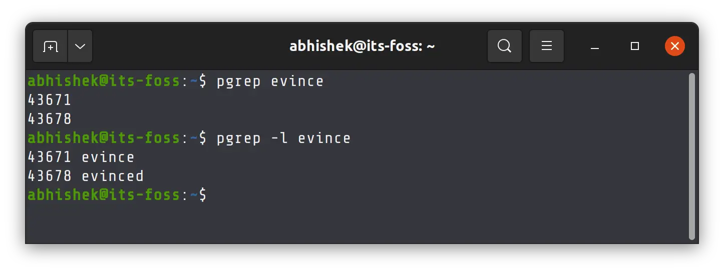 pgrep command example