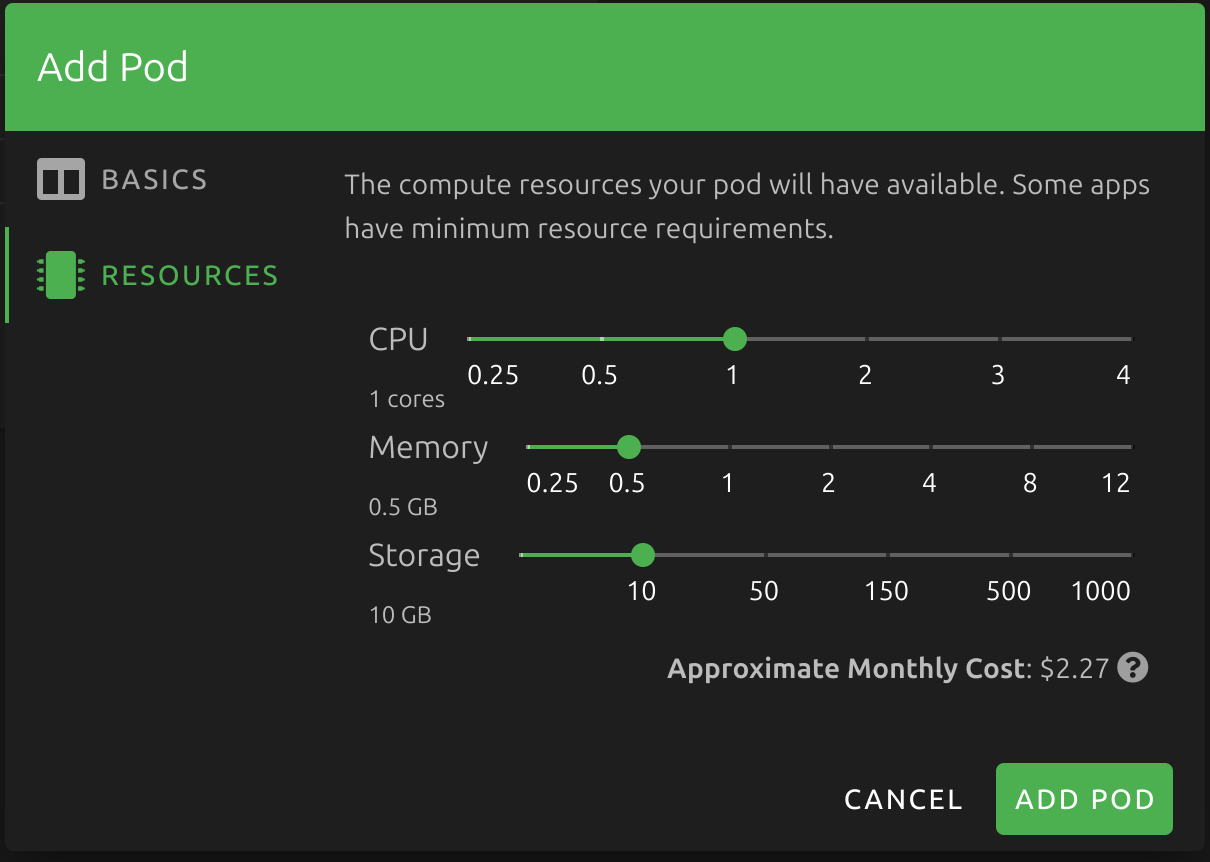 Changing server configuration in PikaPods