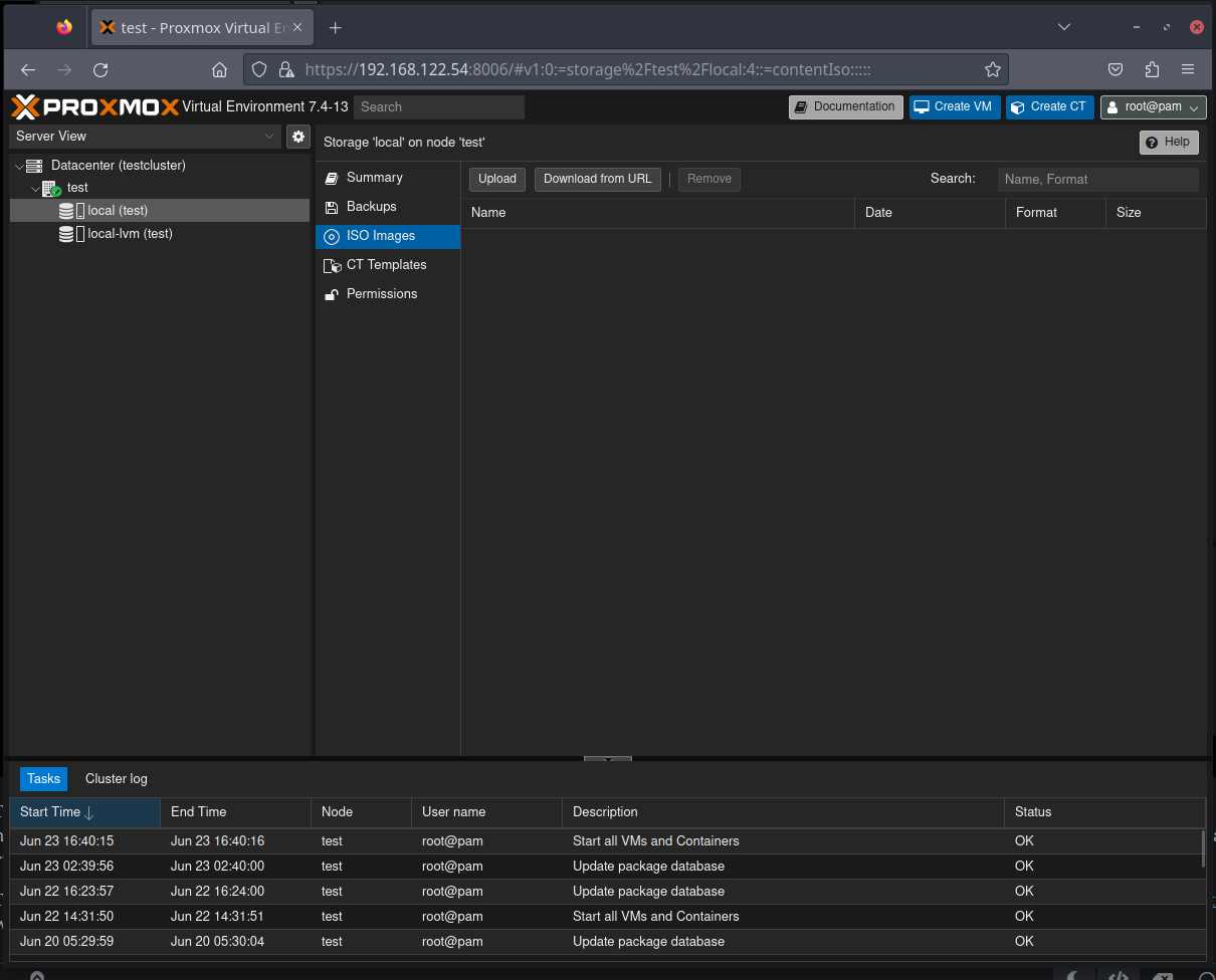 Upload an ISO to Proxmox