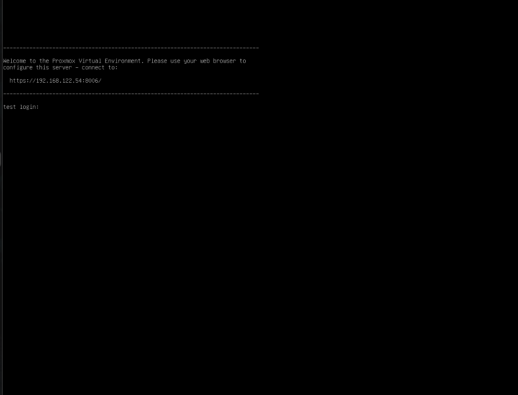 Proxmox login screen