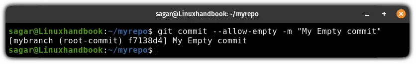 Push empty commit in git