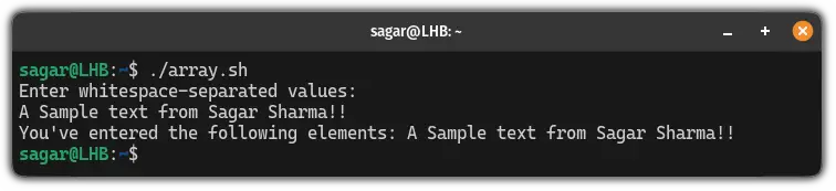 read into array by user interaction in bash