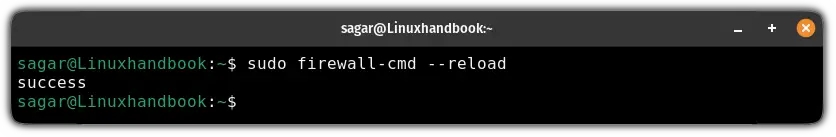 Reload the configuration file of firewalld