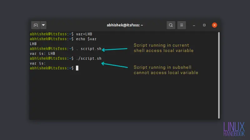 Running shell script in current shell instead of subshell