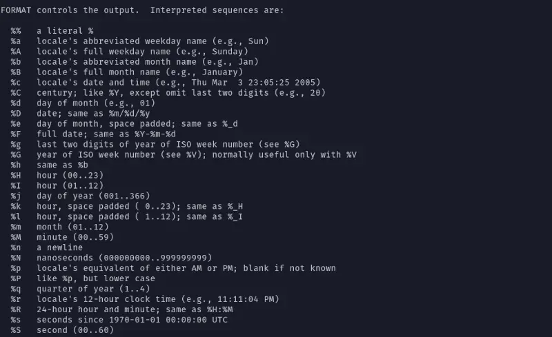 Sequences Date Command