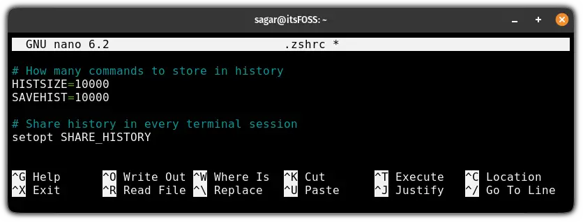 Share zsh history among every active terminal session