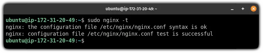 test NGINX configuration file