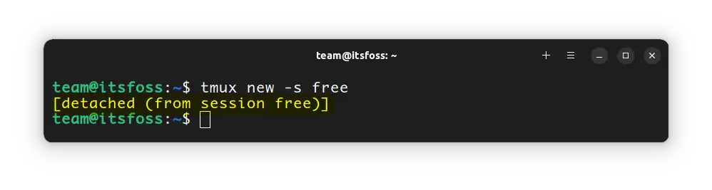 Detached from a session in TMUX
