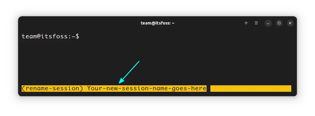 Rename the current session in TMUX, while being inside the session