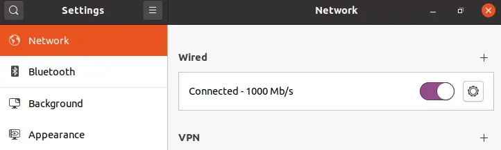 Network settings in Ubuntu