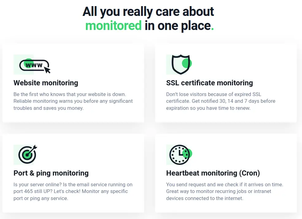 Uptime Robot Features