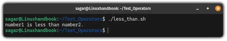 Use < operator to compare variables in bash