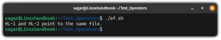 Use of the -ef operator