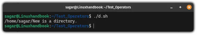 Use of the d operator in bash