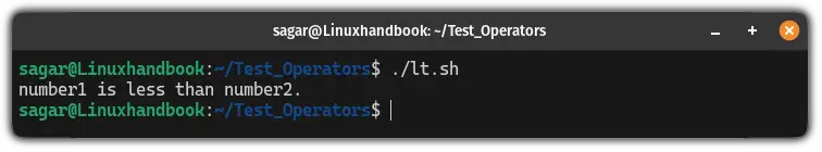 Use of the lt operator in bash