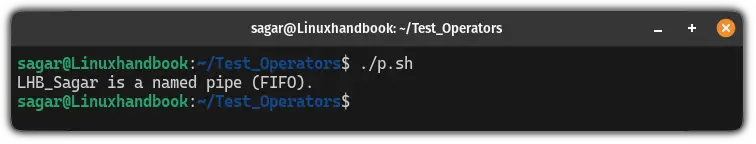 Use the -p operator in bash to identify named pipe (FIFO) file