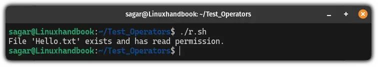 Use the -r operator in bash