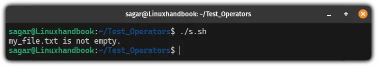 Use the s operator in bash to find non-empty files