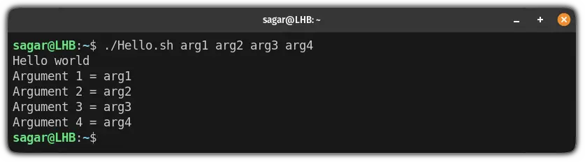 use variables to store passed arguments in bash script