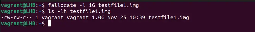 Using fallocate command to create large files in Linux